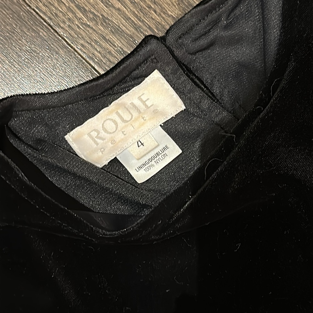 Rouie petites black velvet long sleeve maxi dress size 4 - Picture 3 of 6